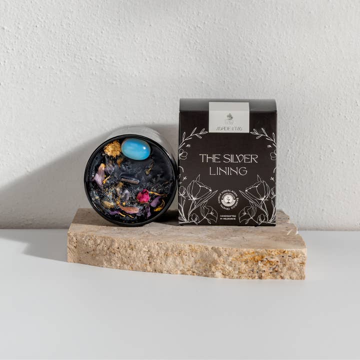 The Silver Lining Crystal Candle for wholesale by Lucid Works