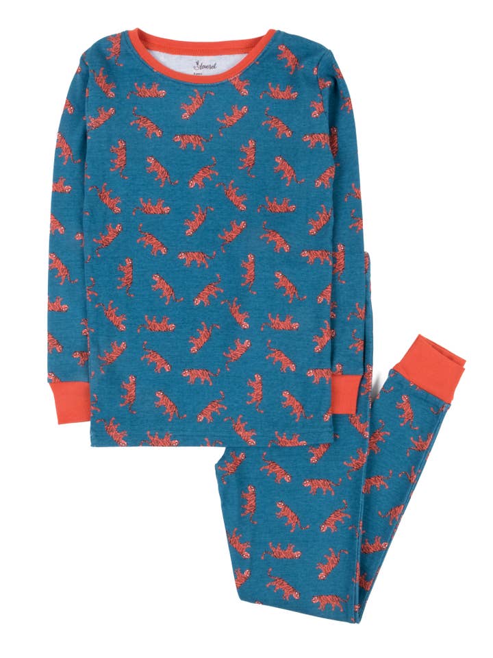 Leveret Pajamas - Vente Haut et bas de pyjama – enfant - Pyjama deux pièces en coton imprimé animaux9