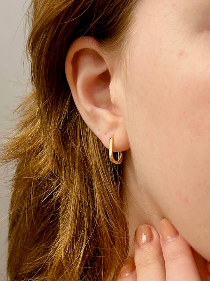 Alex Gold-Filled Mini Geometric Hoop Earrings for wholesale by DEMI FINE Gold Filled Jewelry