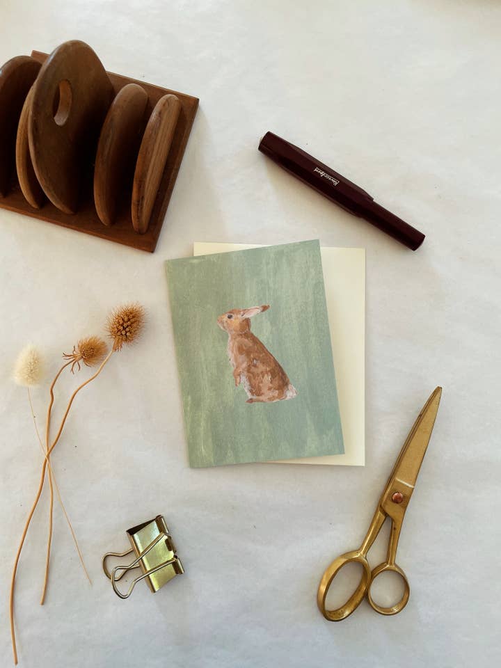Cartão Midi Coelho Primavera Páscoa por atacado de Annie Brougham Paper Goods.