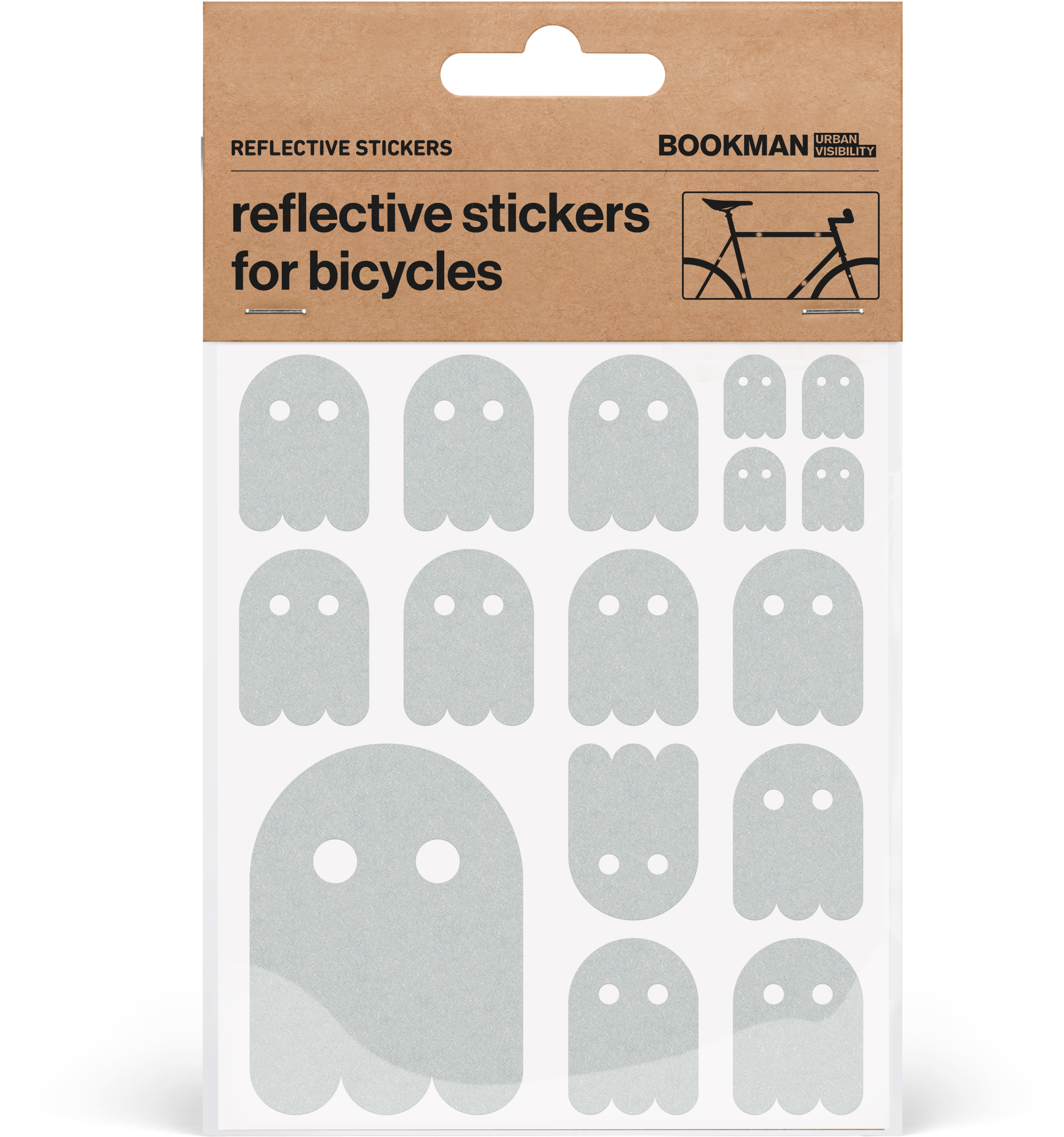 Bookman Urban Visibility – wholesale Klistermärke – Reflekterande klistermärken Spöke Vitt1