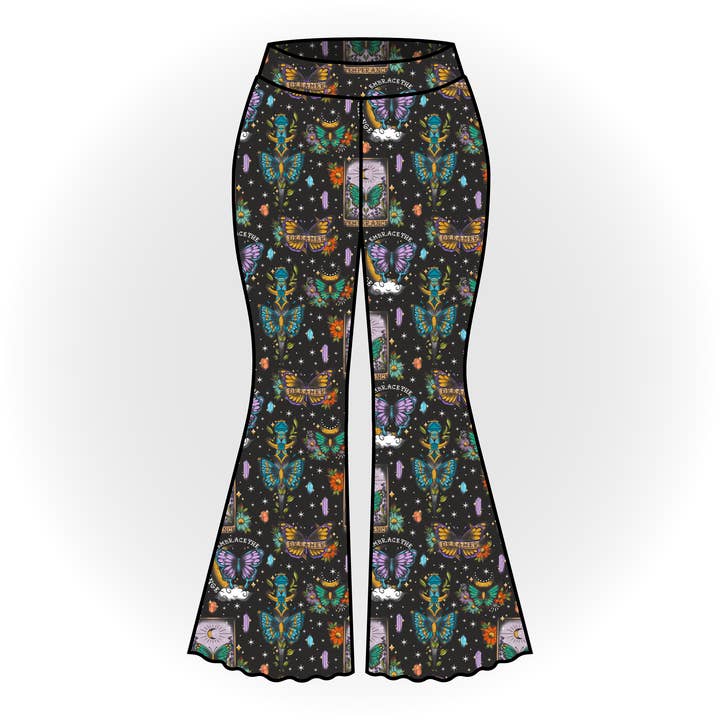 Pantalons pattes d'éléphant Papillon Tatouage pour la vente par Quirky Kid Handmade