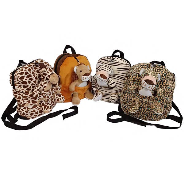 Cap Zone - Wholesale Backpack – Child - Youth Novelty Safari Animal Plush Teddy Figurine Backpack9
