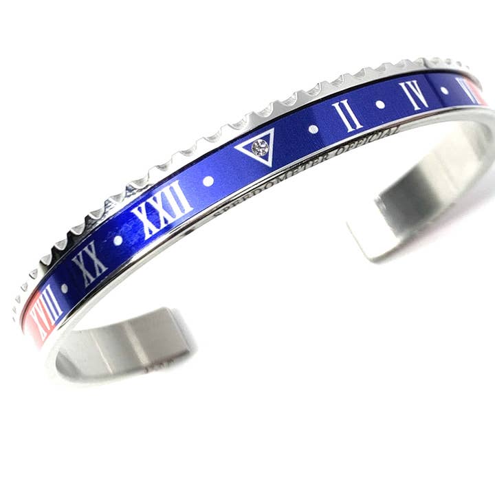 Speedometer Official - Venta al por mayor Brazalete - PULSERA DE ACERO ROMA COLOR AZUL/ROJO CON DIAMANTE