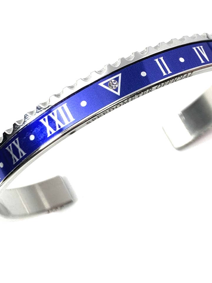 PULSERA DE ACERO ROMA COLOR AZUL/ROJO CON DIAMANTE para venta al por mayor de Speedometer Official