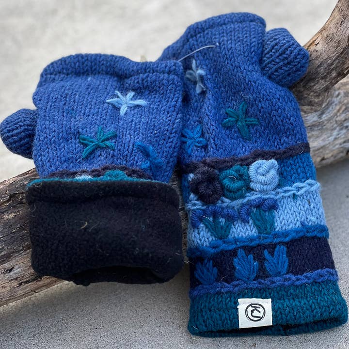 Lungta Imports - Wholesale Gloves - Women's - Woolen Hand Knit Fingerless Fleece Lined Gloves, Hand Warmer37