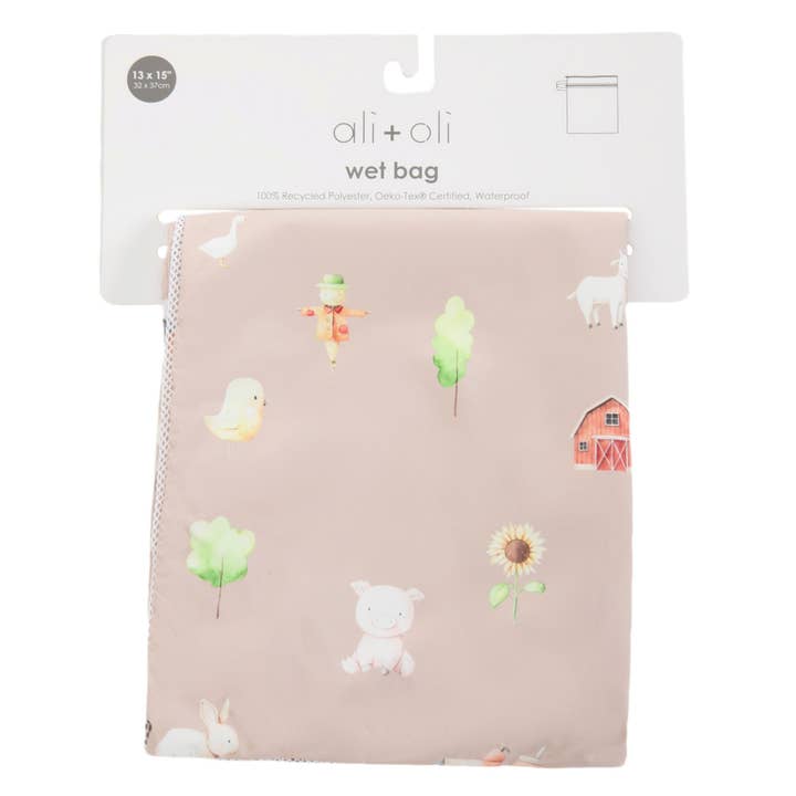 Ali+Oli - Vente Sac étanche - Enfant et bébé - Sac humide/sec à double compartiment avec poche en mesh (Ferme)3