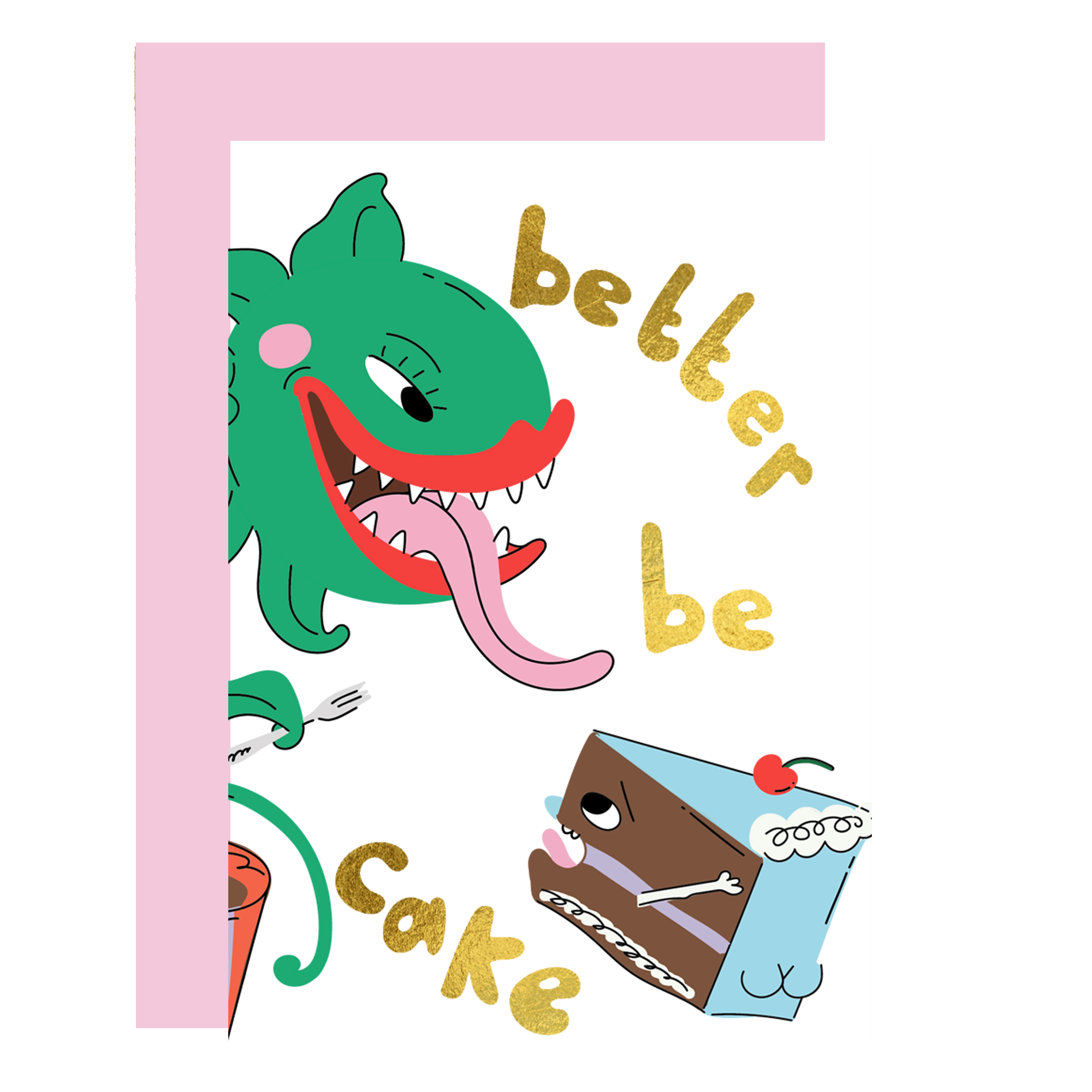 Eat the Moon | Greeting cards and stationery – wholesale Födelsedagskort – Det är bäst att det finns tårta - födelsedagskort (guldfolie-finish)0