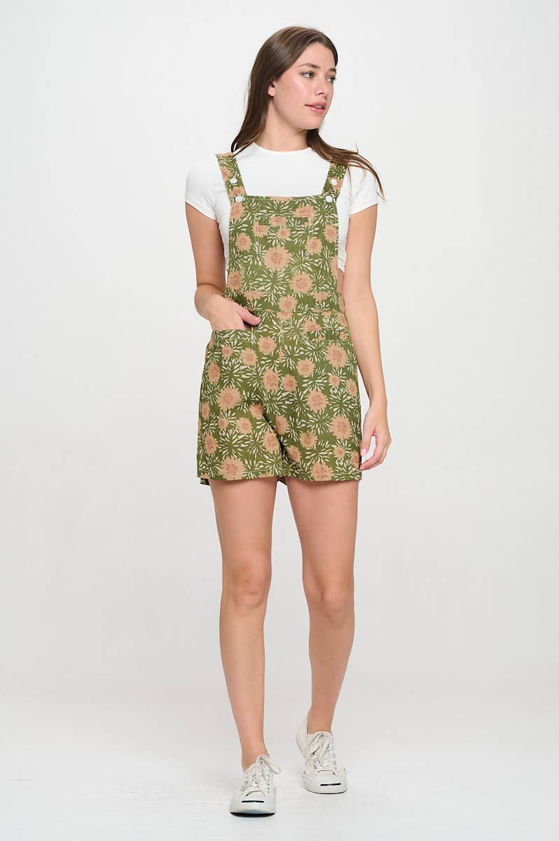 SM WARDROBE – Fato macaco - Mulher por atacado – SHORTALLS VINTAGE COM ESTAMPA DE FLOR4