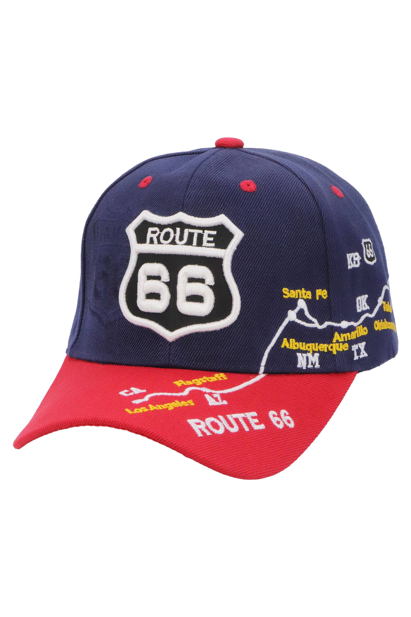 Cap Zone – wholesale Baseball cap – Unisex – Route 66 Road Map Polyester Baseball Cap2