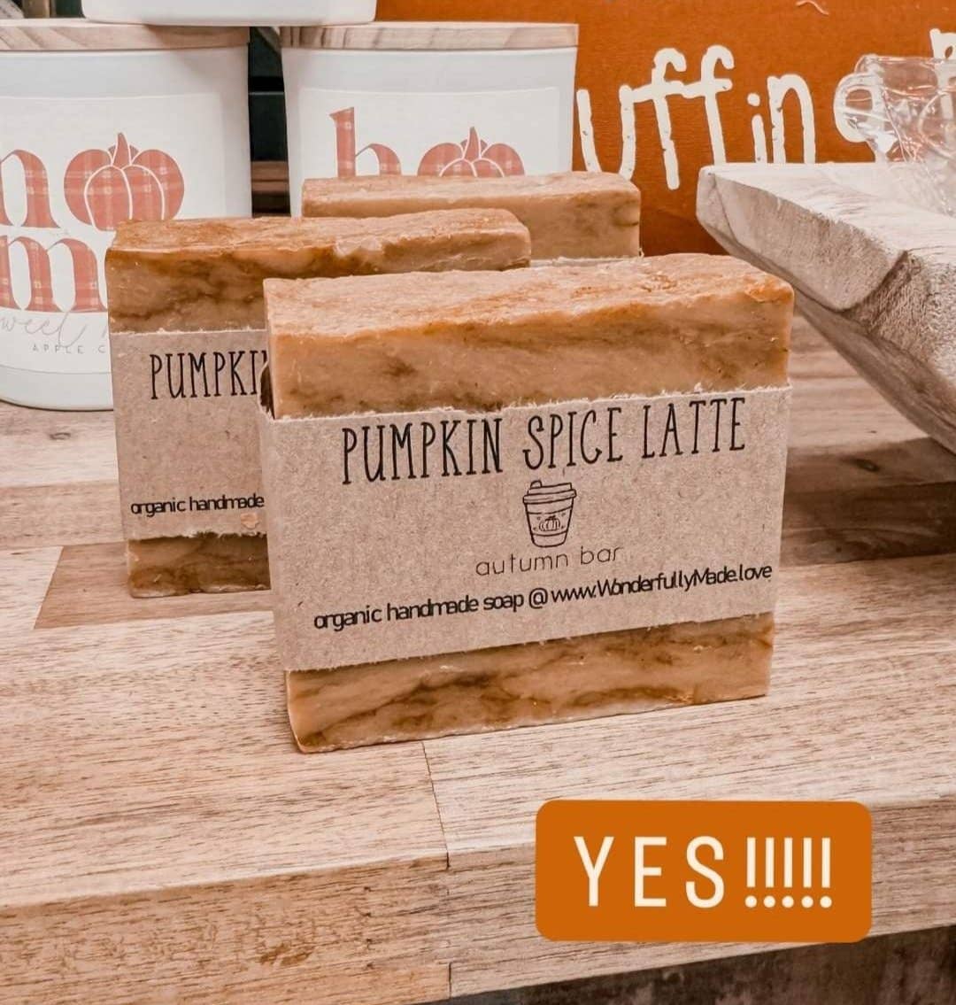 Wonderfully Made .love - Wholesale Bar Soap - Pumpkin Spice Latte Handmade Bar Soap | Crumb Cake Fall Scent Cold Process Soap