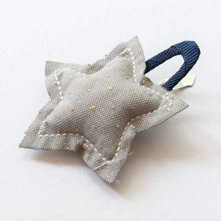 Twinkle Star Hair Clip | Grey & Navy for wholesale by Tangle Shiny Stars