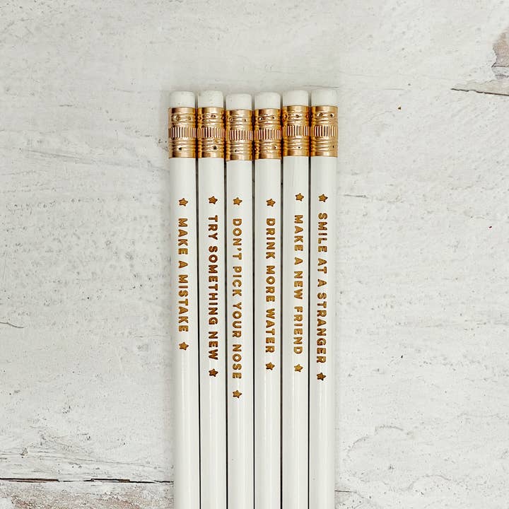 Pencils Engraved Mom Advice for wholesale by Carly Allred Studio