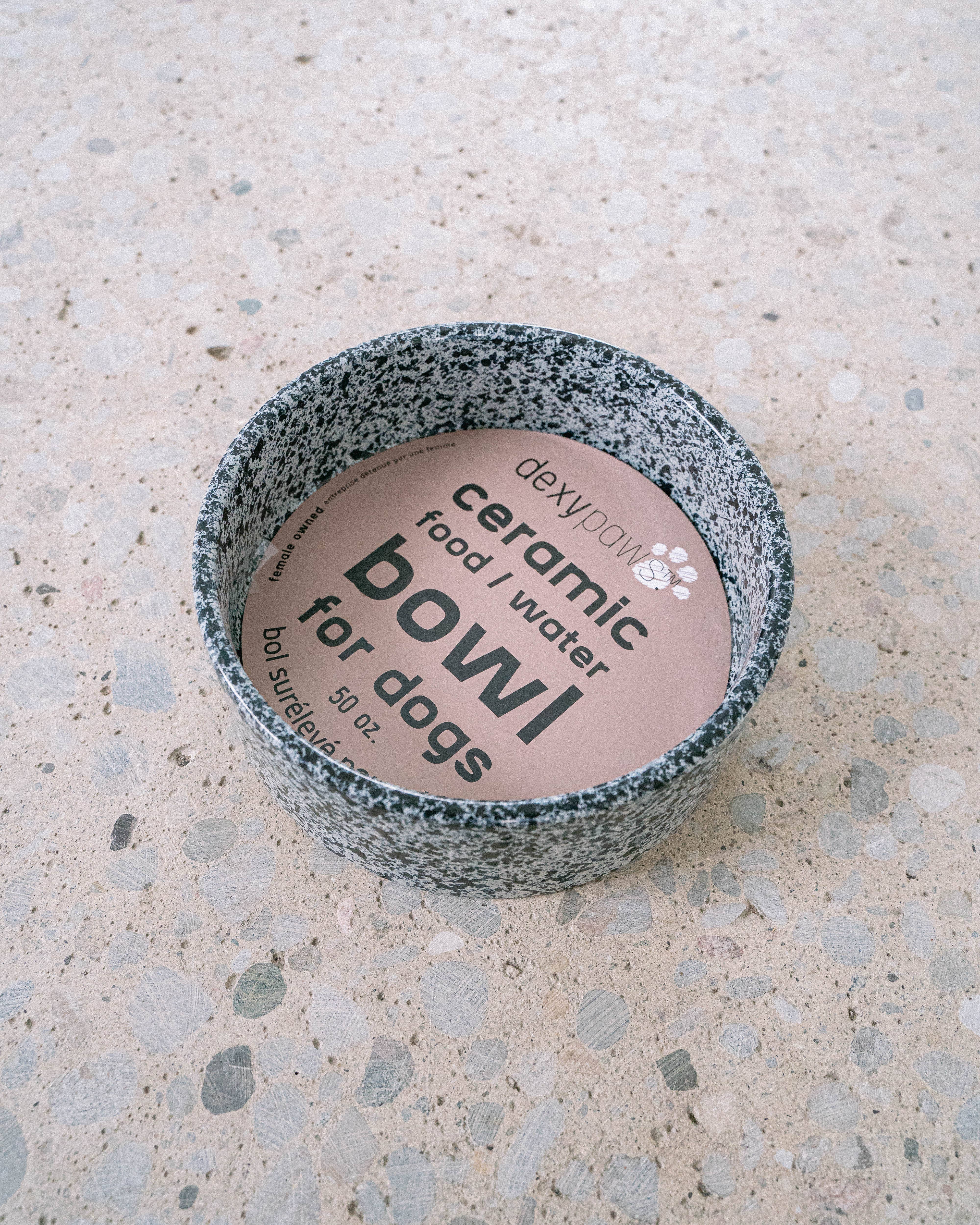 dexypaws – wholesale Pet bowl – Cat/dog – Salt & Pepper Ceramic Dog Bowl5