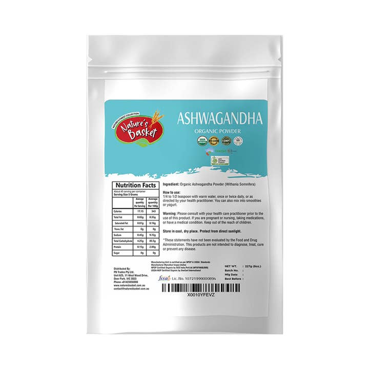 Natures Basket - Wholesale Protein/Superfood Powder - Nature's Basket Ashwagandha (Withania Somnifera) Powder 227g1