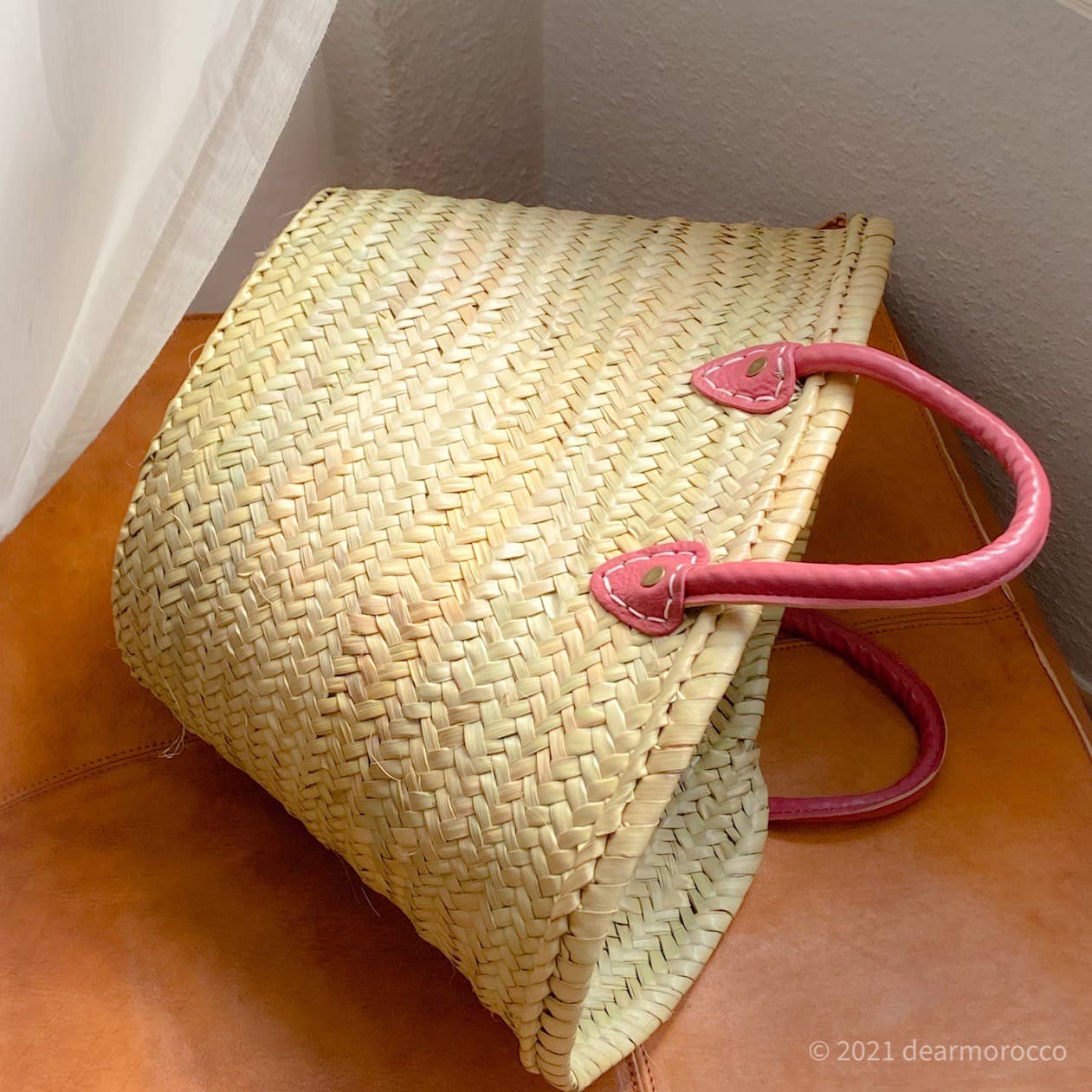 dear Morocco - Vente Paniers - Panier de marché français marocain avec petit poignée en cuir21