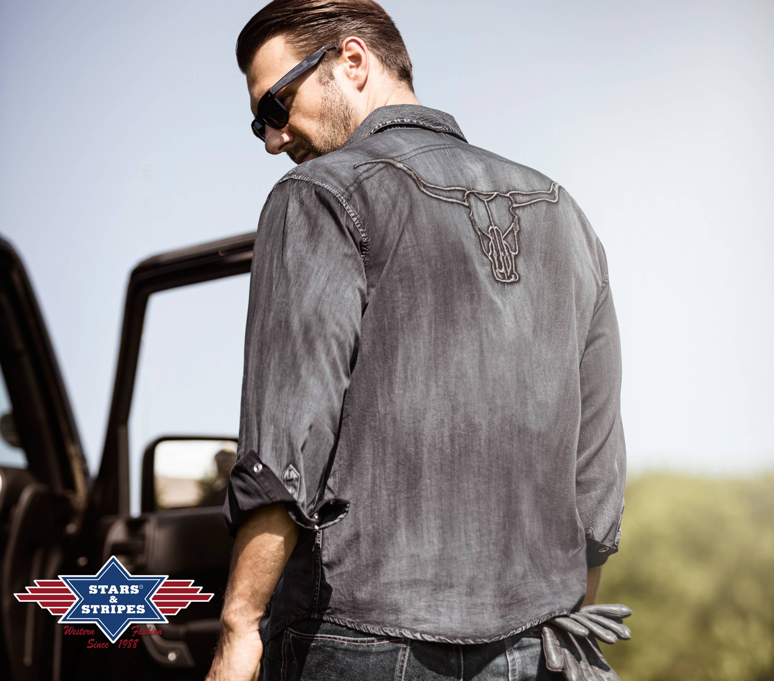 Stars & Stripes® – wholesale Buttoned-down shirt – Men's – Western shirt - Enzo1