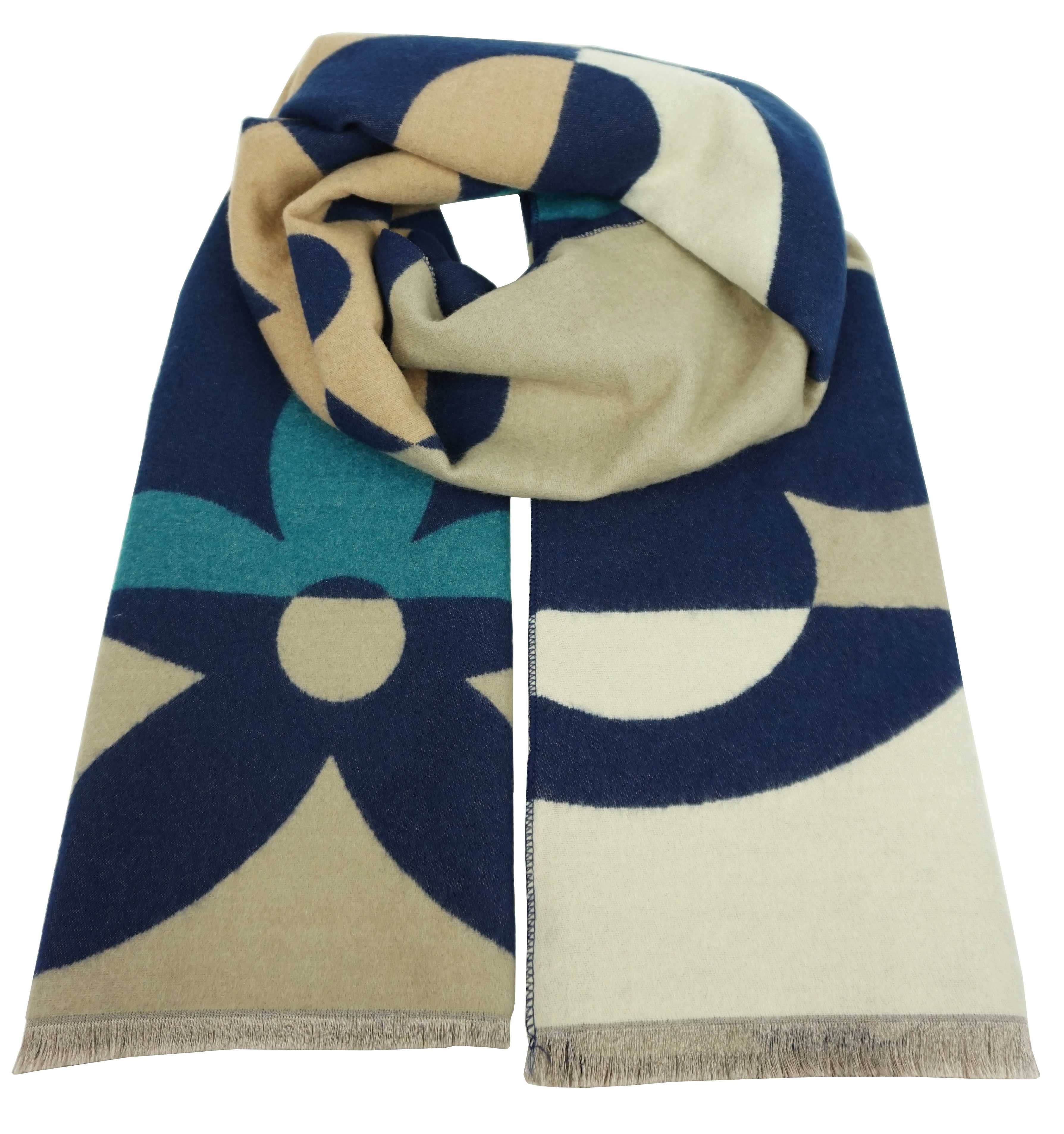 Anais – Großhandel Schal – Damen – Anais Damenschal YF6006 aus 100 % Viskose mit zweifarbigen Symbolen und Buchstaben6