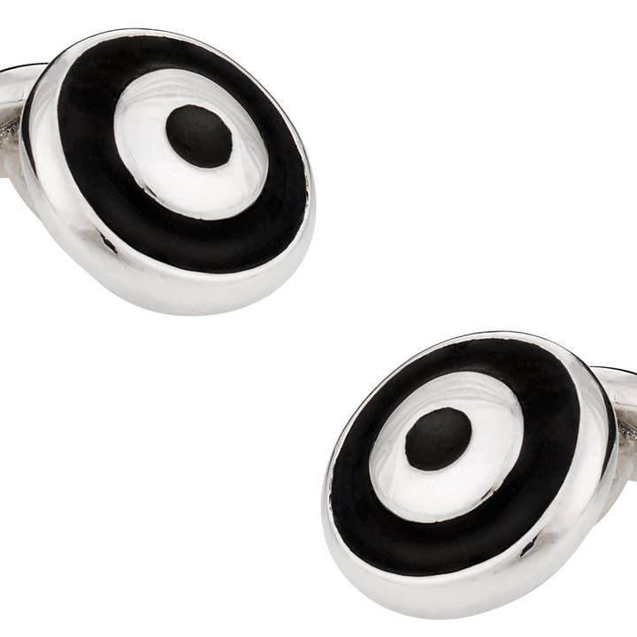 Sterling Silver Bullseye Cufflinks for wholesale by Cuff-Daddy