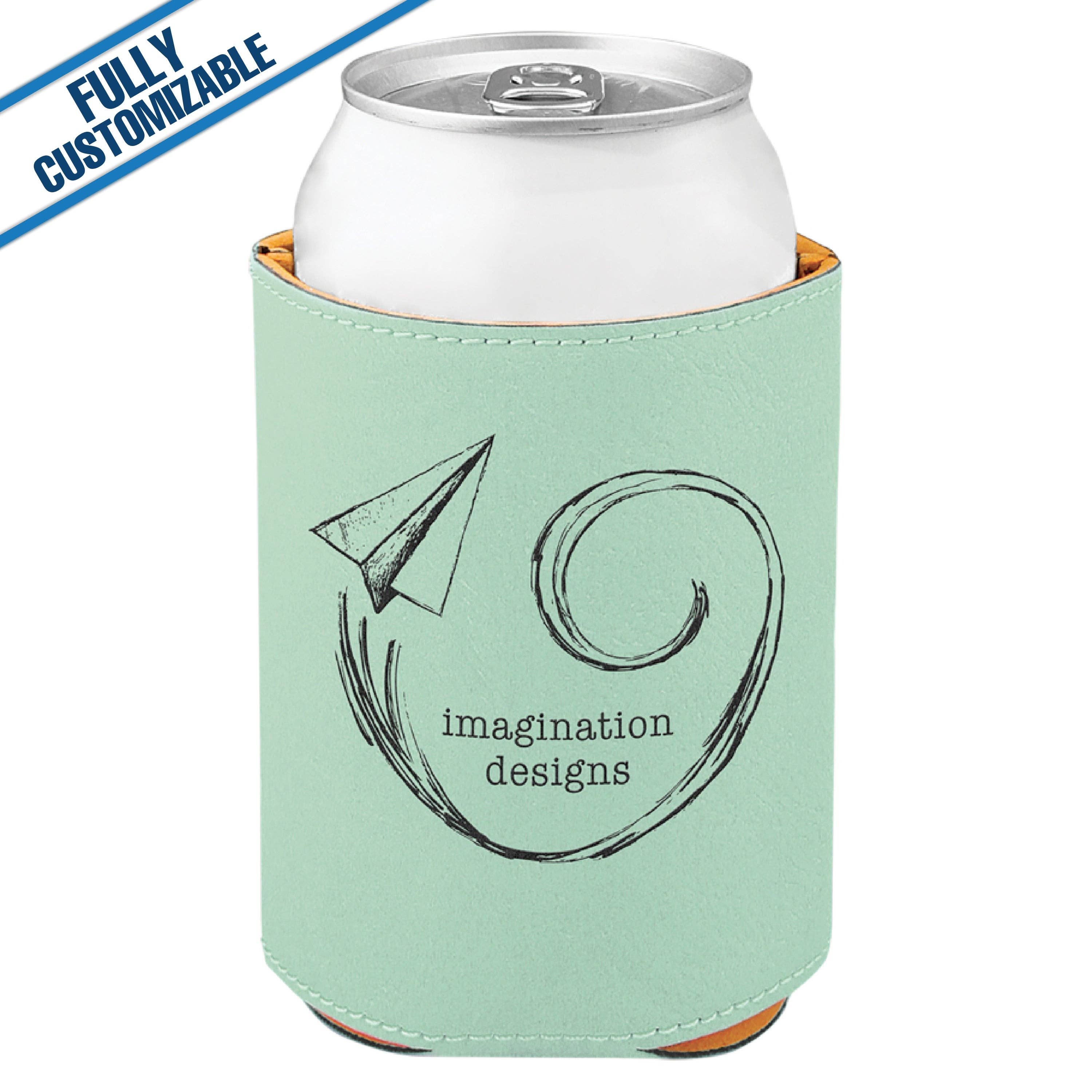 GiftWorksPlus - Vente Housses de boisson - 12 oz. Porte-boisson en similicuir gravé personnalisable10