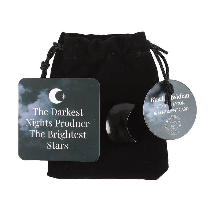 Something Different Wholesale - Wholesale Spiritual Stone/Crystal - The Darkest Nights Black Obisidian Moon in a Bag