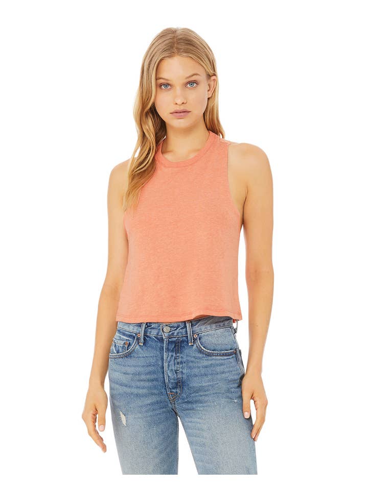 Total Apparel - Wholesale Tank Top - Women's - Bella + Canvas Ladies' Racerback Cropped Tank | 66829