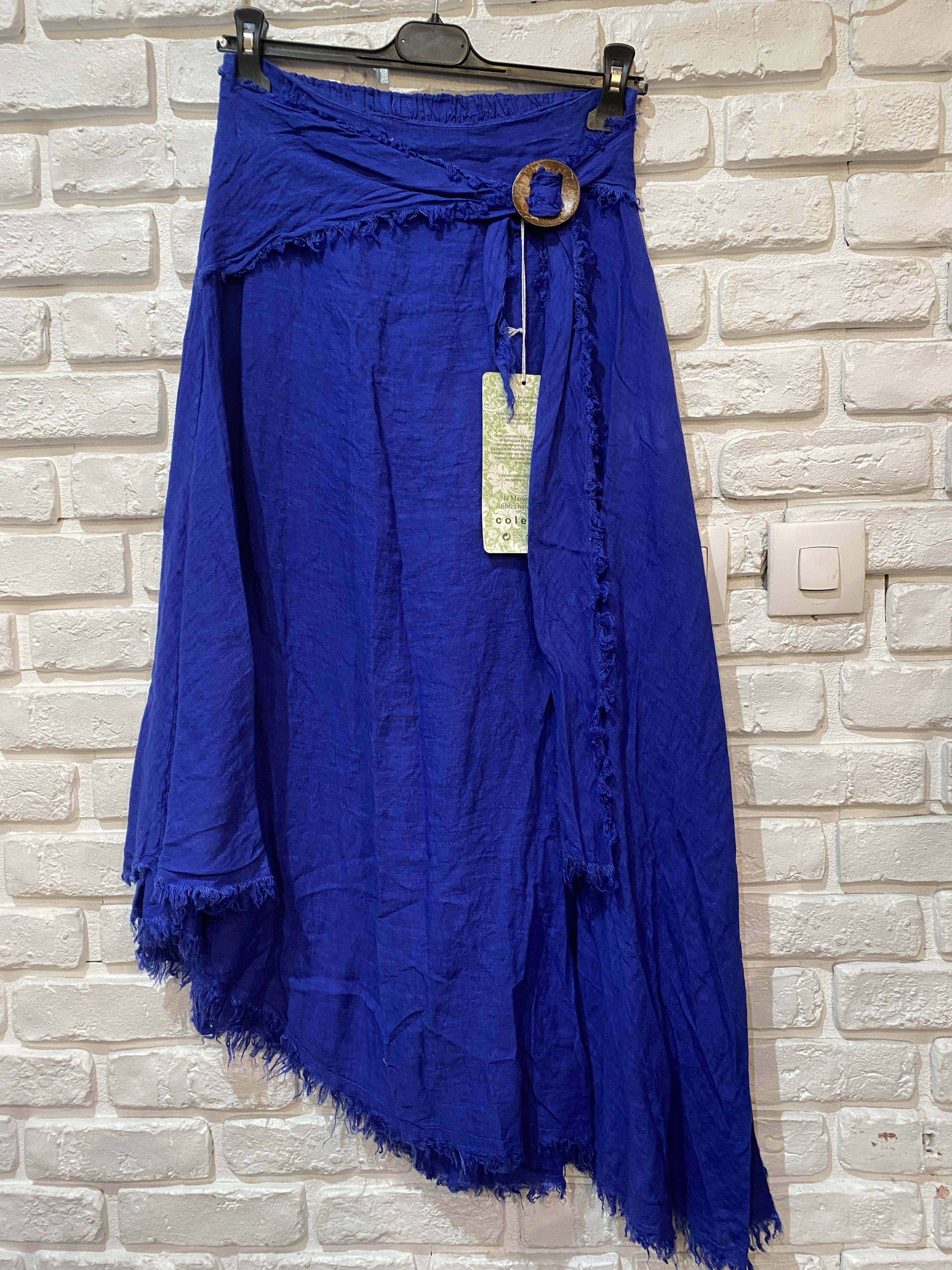 la maison des fibres naturelles - Wholesale Skirt - Women's - Linen skirt with drawstring 1013 100% linen21