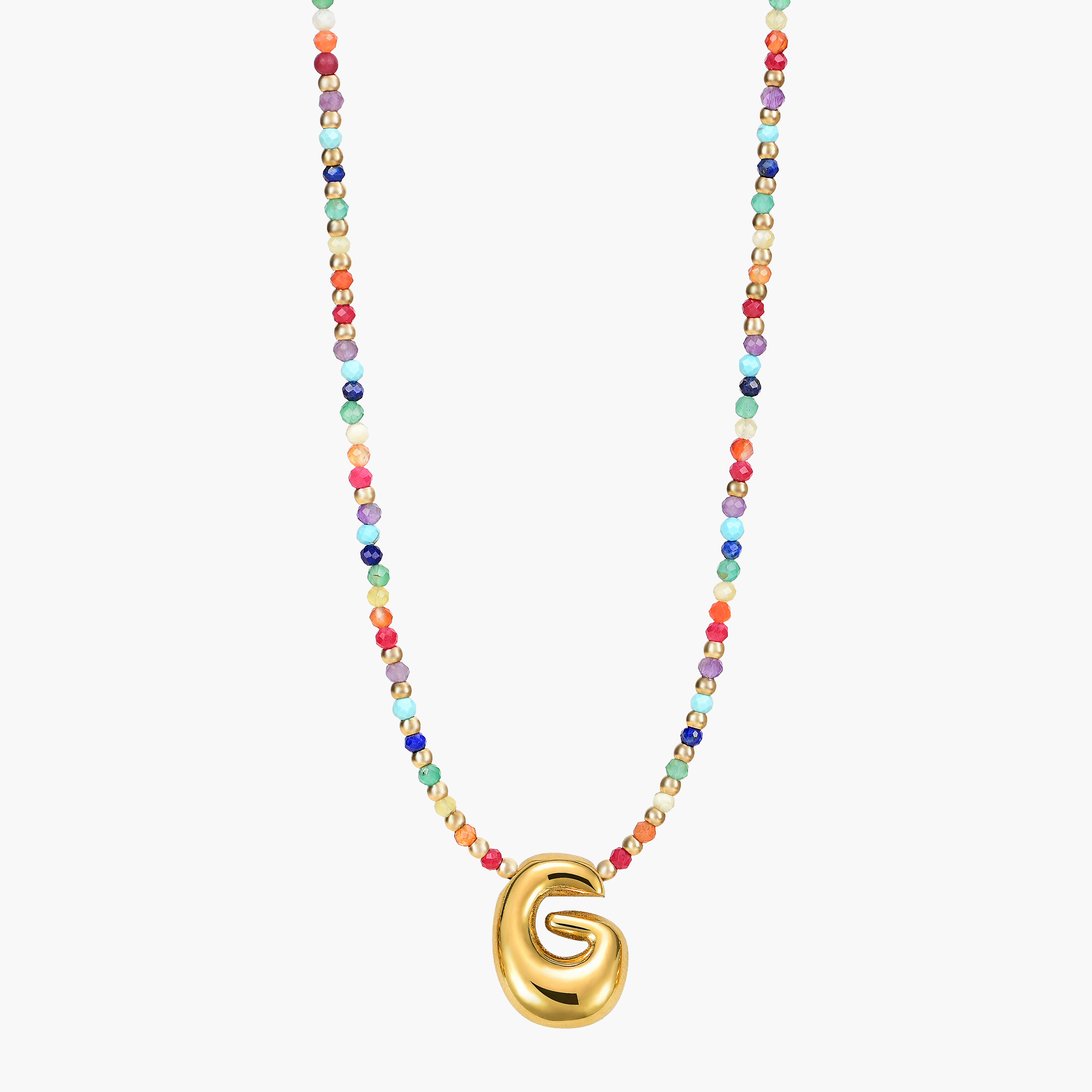 Cape Diablo – wholesale Pendant/charm necklace – Rainbow Bubble Letter Initial Necklace for Valentine's13
