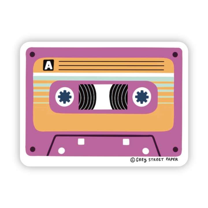 Grey Street Paper - Wholesale Sticker - Cassette Tape Sticker