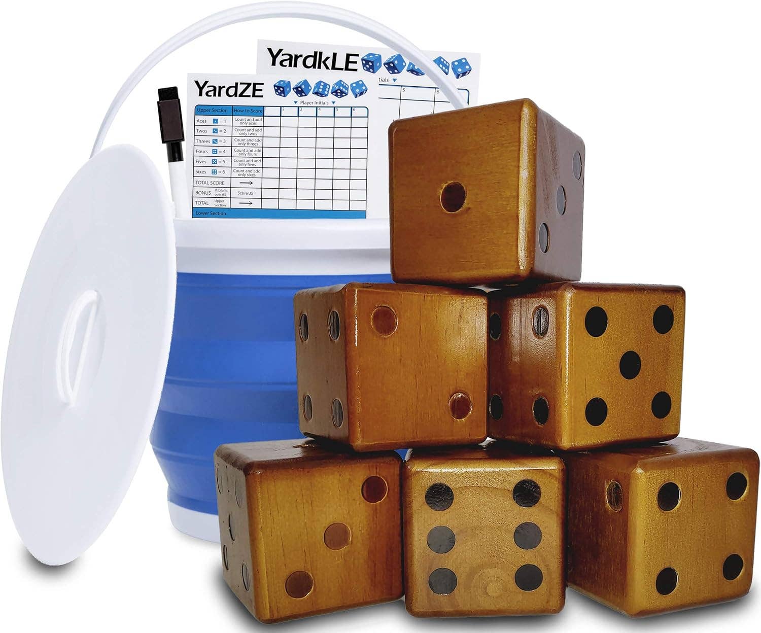 GetMovin' Sports - Wholesale Dice - Giant Stained Yardzee and Yard Farkle Dice Set (All Weather)4