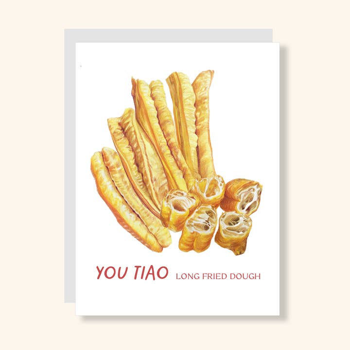 Youtiao Greeting Card for wholesale by Julia Wolinsky Art