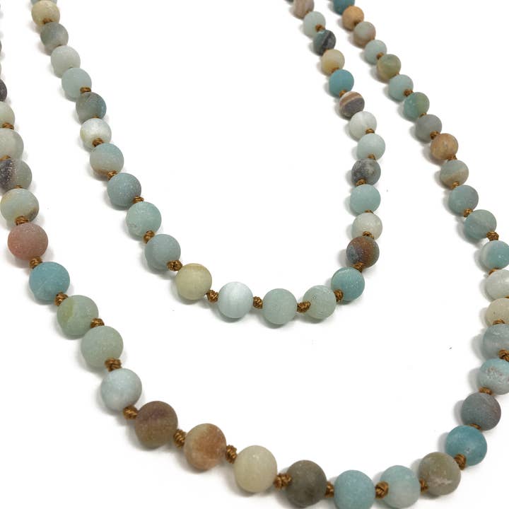 Jade Canyon - Wholesale Beaded/Pearl Necklace - Seafoam Amazonite Stone Necklace4