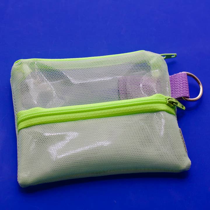 Midi JAY - Two pockets mesh wallet - Lime for wholesale by Pikto3000