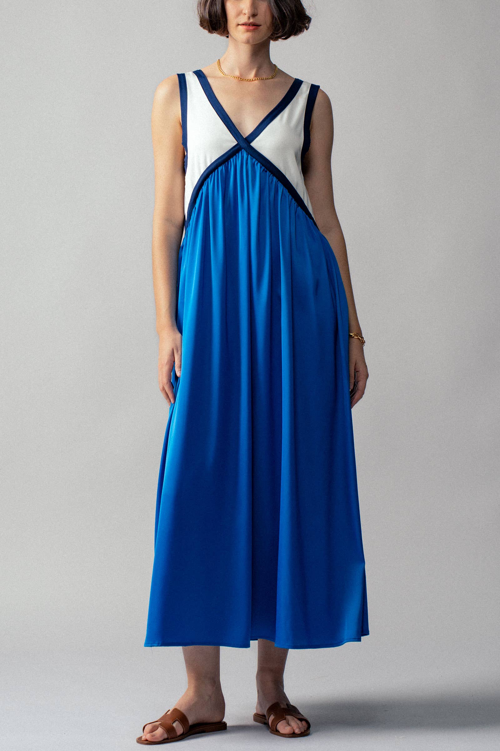 Urban Daizy - Wholesale Dress - Women's - Contrast Piping Empire Waist Dress1