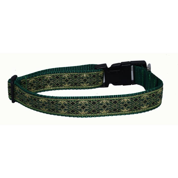Dog Collar, Celtic Metallic Green Gold for wholesale by Colorful Collars