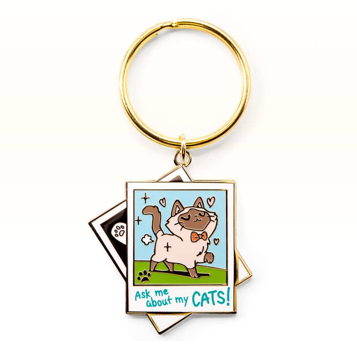 ¡Pregúntame sobre mis gatos! Llavero (gato tonquinés), día del padre para venta al por mayor de Flair Fighter