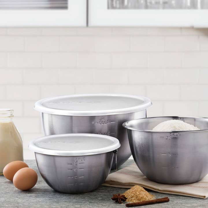 Ventures Int'l Products Inc. - Wholesale Mixing Bowl - TOVOLO® S/S Mixing Bowl Set With Lids, Set of 3