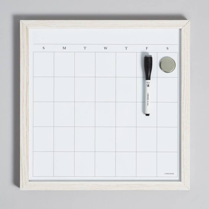 U Brands Rustic Wood Dry Erase Calendar, 14" x 14" for wholesale by U Brands