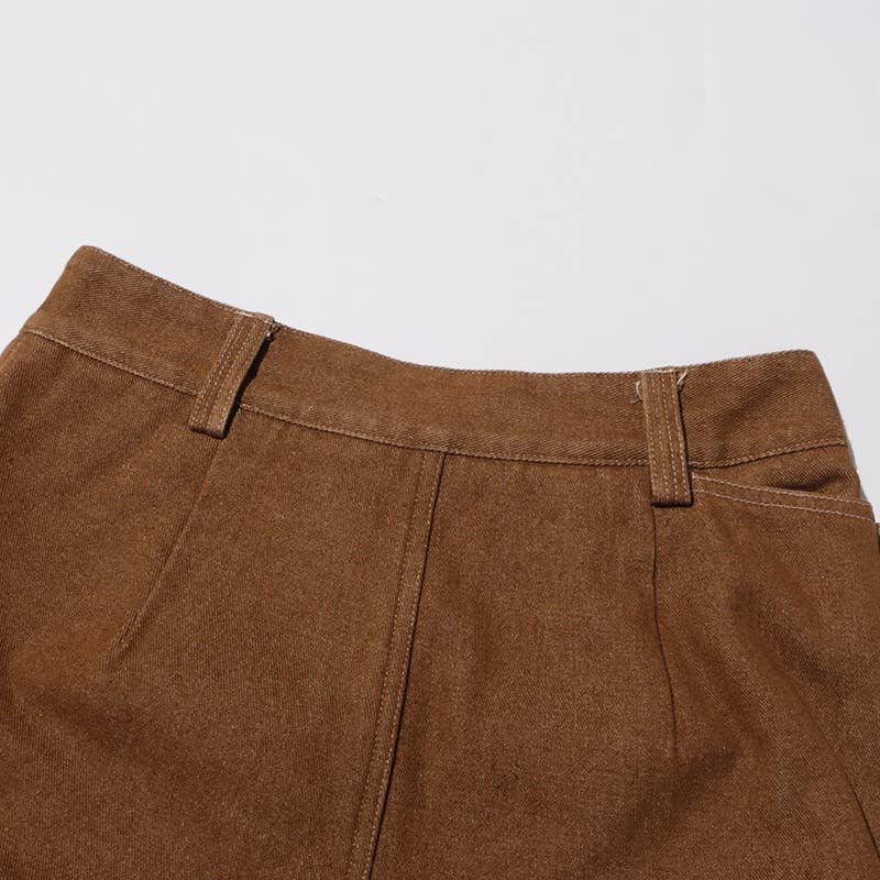 Cor como imagens Conjunto Retrô Desgastado Feminino com Jaqueta Curta com Amarração e Calça Reta para venda a revendedores na Faire24