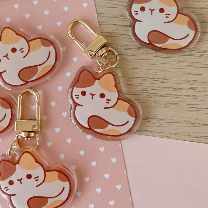 Cherry Rabbit - Wholesale Keychain – Unisex - Calico Cat Loaf Keychain