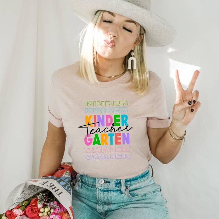 Kindergarten Teacher T-shirt | Graphic Top for wholesale by KM Clothing