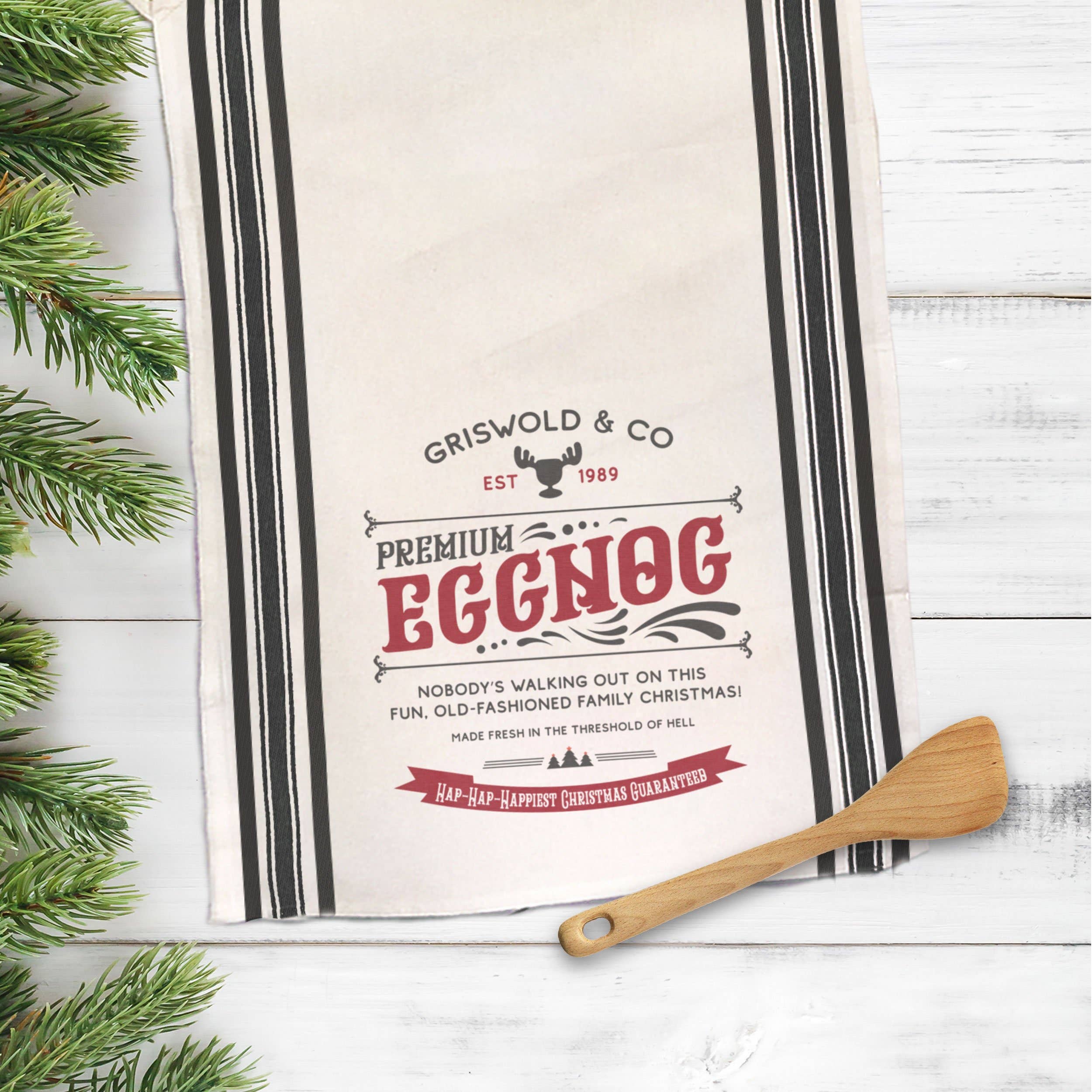 ZA Handmade Wholesale – Großhandel Geschirrtücher – Flour Sack Christmas Vacation inspiriertes Geschirrtuch Griswold & Co Eggnog Geschirrtuch Neuheit Weihnachten Geschirrtuch3