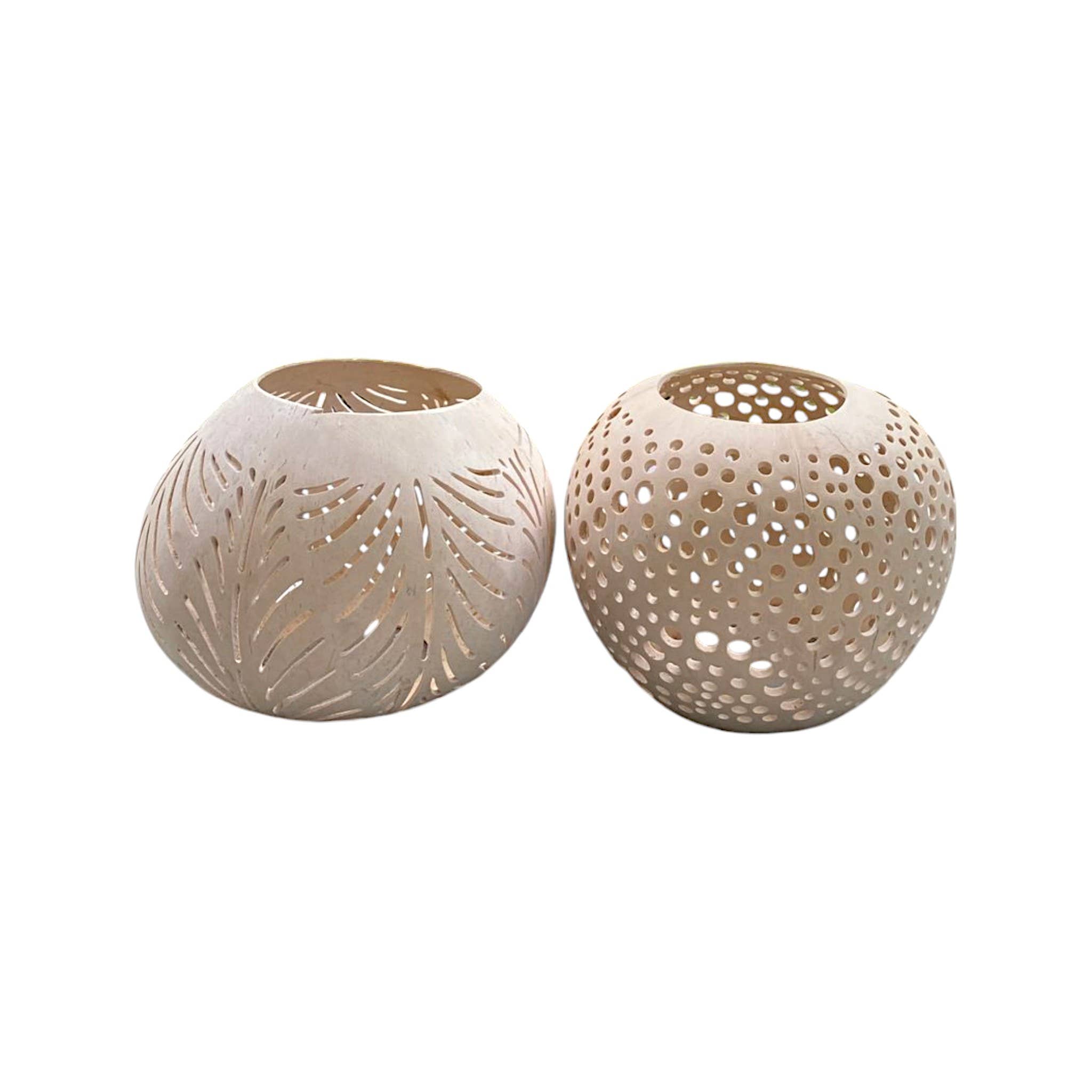 The Artisan and Company - Wholesale Candle Holder - Natural Carved Coconut Tealight Candle Holder3