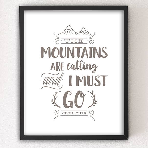8 x 10 Mountains Are Calling Art Print for wholesale by Sky of Blue Cards