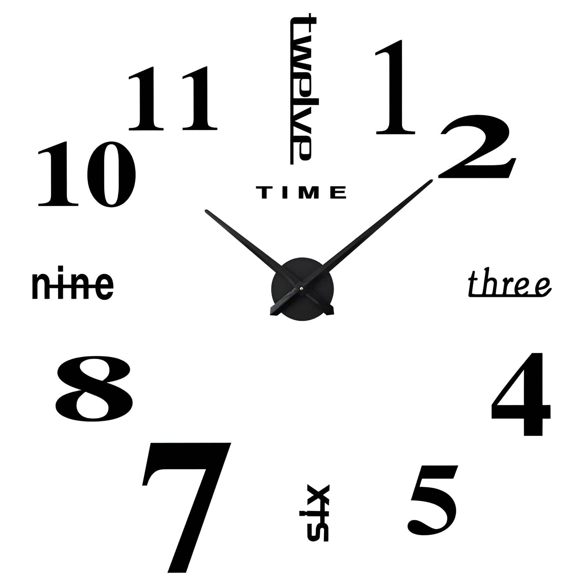 Ledsone – wholesale Wall clock – Unusual Large Wall Clocks 3D Sticker large Number the Clocks Frameless~54070