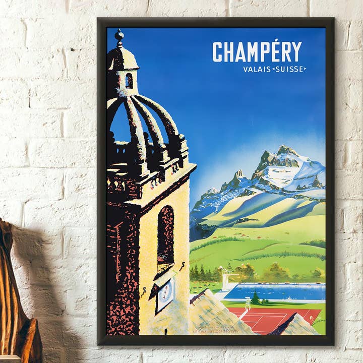 Vintage Wall Graphics - Wholesale Poster - Switzerland Champery Vintage Travel Poster Wall Decor