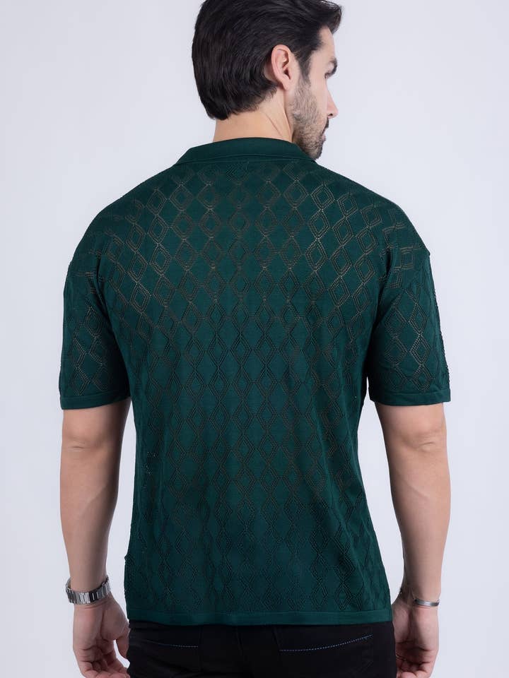 BARABAS - Venta al por mayor Polo - Hombre - Camisetas Polo Transparentes Elásticas Geométricas para Hombre 5P125