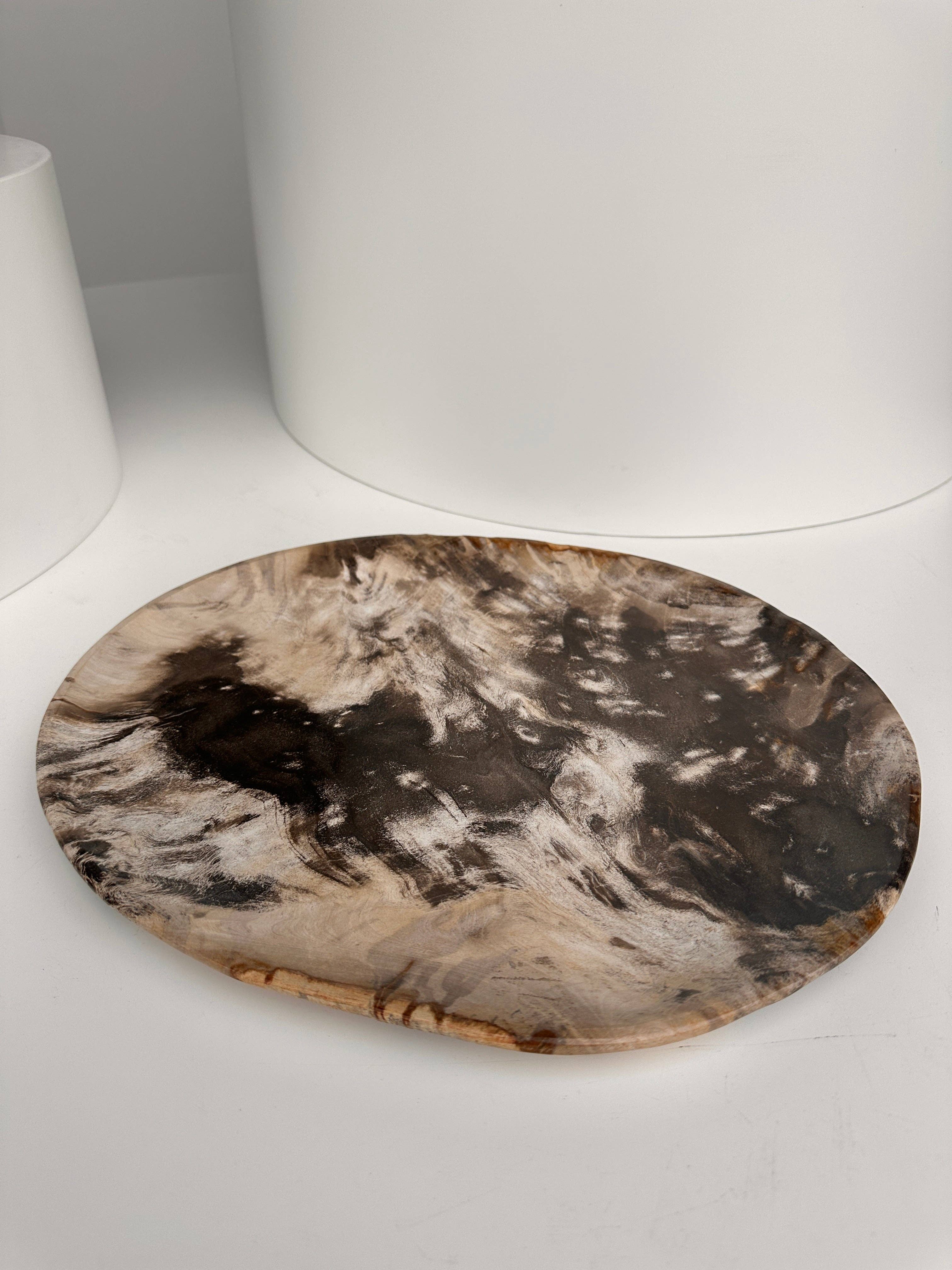 Office Objets - Vente Assiettes/plats/bols de décoration - Très grand vide poche ou plat en bois pétrifié10