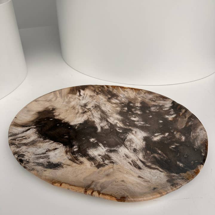 Office Objets - Wholesale Decorative Plate/Dish/Bowl - Very large catchall or dish in petrified wood10
