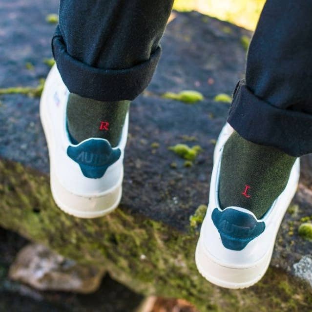 102 GREEN red.COTTON - Knee for wholesale by Individual Socks